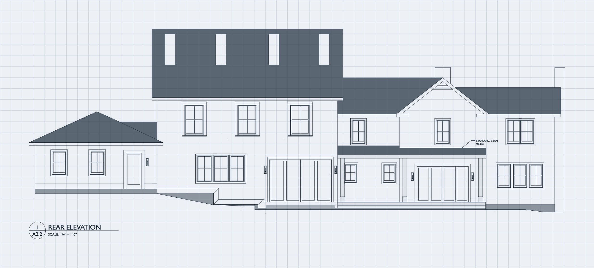 Rear elevation blueprint